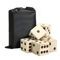 Hathaway High Roller Yard Dice Set with 6 x 3.5-in Wooden Dice and Black Nylon Storage Bag, Reusa... | Walmart (US)