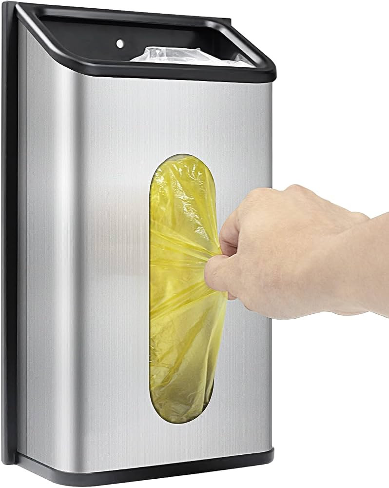 Wall Mount Grocery Plastic Bag Holder and Dispenser for Bags,LINAN Stainless Steel Saver, Anti-Fi... | Amazon (US)