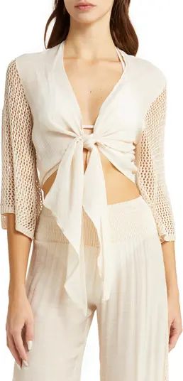 Crochet Tie Front Cover-Up Top | Nordstrom