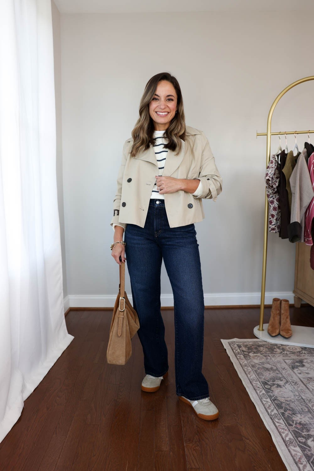 My second most worn style of jeans are the perfect vintage wide leg jeans from Madewell. These jeans differ from wash to wash. I just purchased this dark wash option that is a stretch denim (similar to the pipestone wash I wore heavily last year). 

Jeans: petite 24 (10 3/8 rise, 28” inseam) 
Sweater: xxs 
Jacket: xxs 

*bag linked is an updated version of mine

#LTKPetite