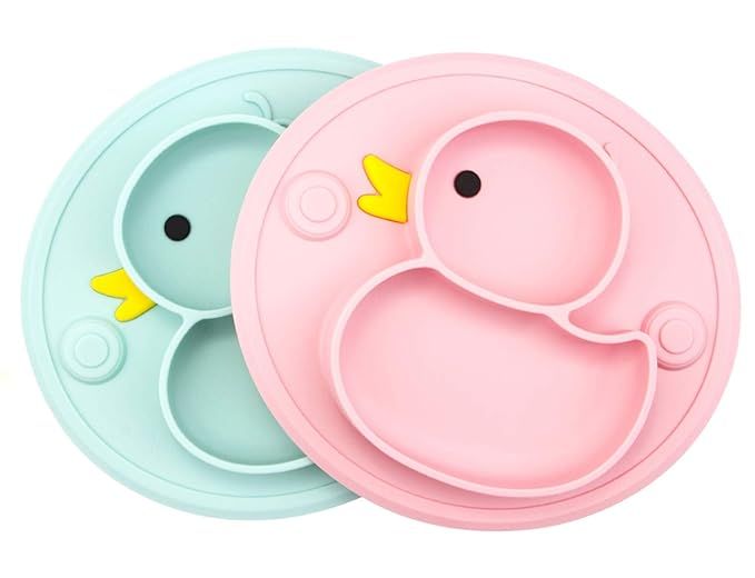 Baby Plate Silicone Toddler Plates Suction Placemat Divided Dishes for Kids and Infants One-Piece... | Amazon (US)