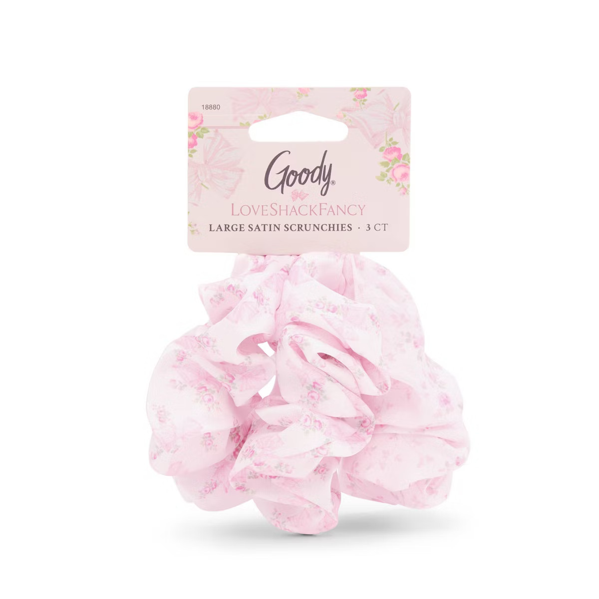 Goody x LoveShackFancy Large Satin Scrunchies - Rosa Beaux and English Ivy - 3ct - Pink | Target