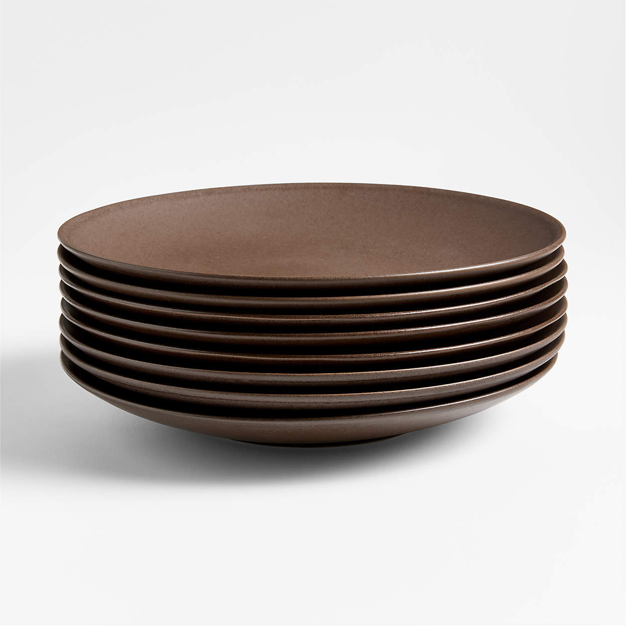 Craft Espresso Stoneware Coupe Dinner Plates, Set of 8 + Reviews | Crate & Barrel | Crate & Barrel