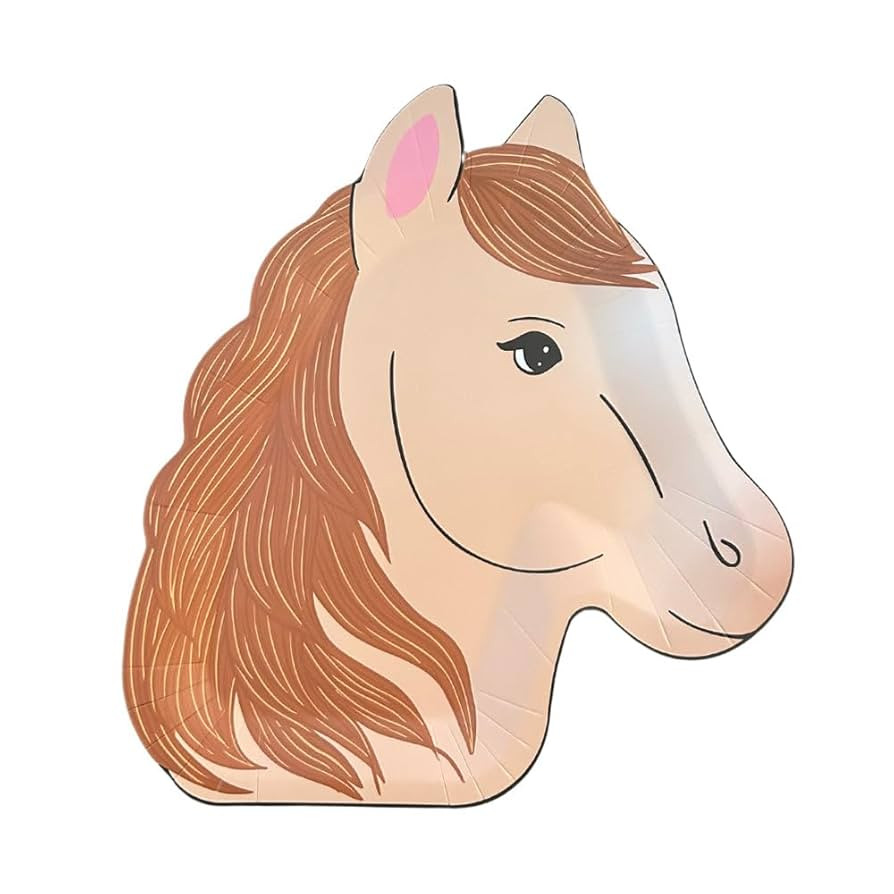 Daydream Society Pony Tales Large Pony Plates - Plates - Pony Head Shape - Pack of 8 - Disposable... | Amazon (US)
