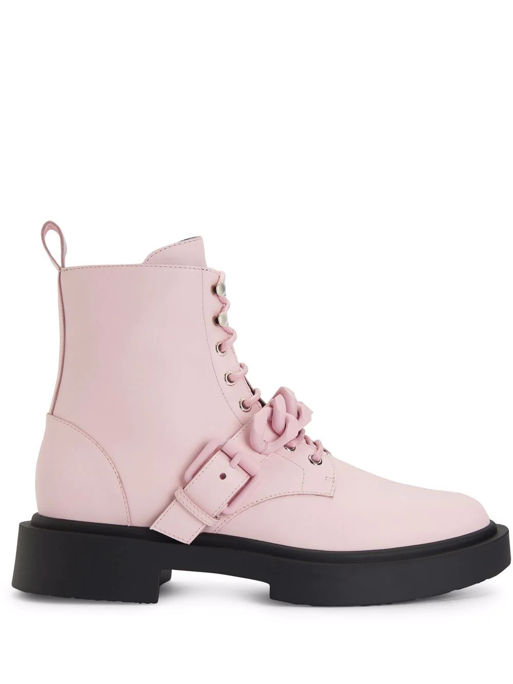 Giuseppe Zanotti Adric chain-trim combat boots - Pink | Farfetch Global