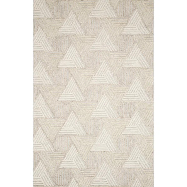 Gould Handmade Hand Tufted Wool Oatmeal/Ivory/Oatmeal/Ivory Rug | Wayfair North America