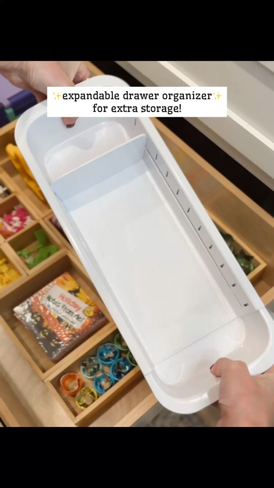 Expandable drawer organizers for extra storage!!