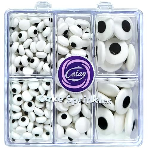Candy Eyes Sprinkles for Cake Decorating Edible, Halloween Eyeball Sprinkles for Cookie Baking Ice Cream Brownie Cupcake Toppings | Amazon (US)