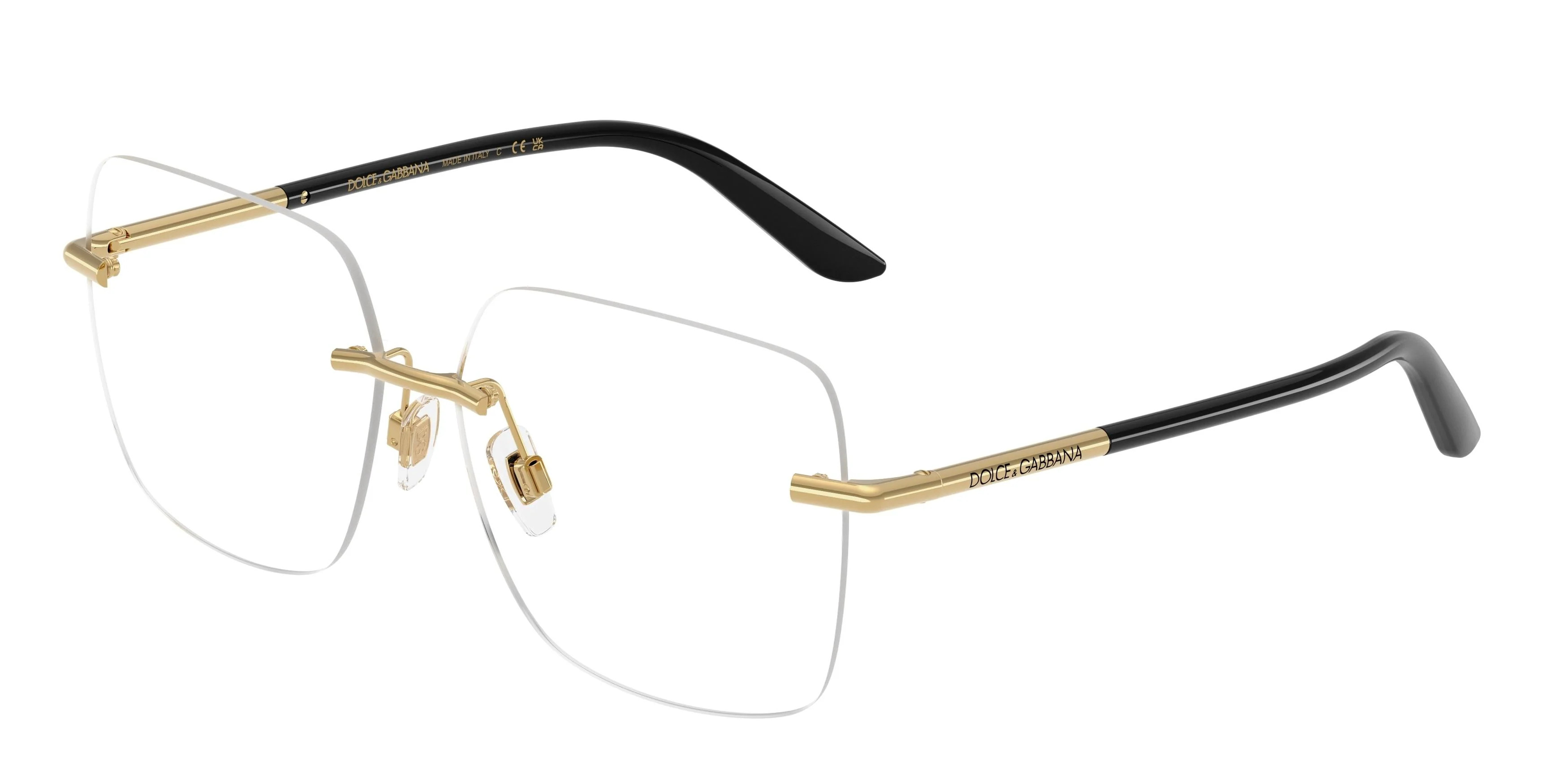 Dolce & Gabbana 1360 Eyeglasses 02 - Gold Women Square | Designer Optics