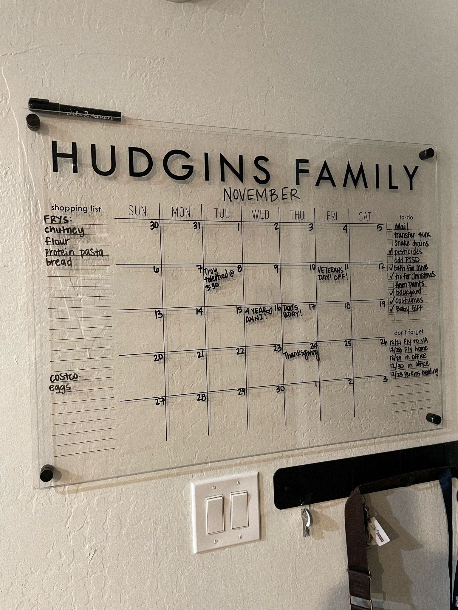 Family monthly calendar from Etsy! I choose the black writing and black hardware in size 31 x 23! Love the shopping list and definitely helps keep us organized- my husband even loves this purchase

#LTKstyletip #LTKhome #LTKfamily
