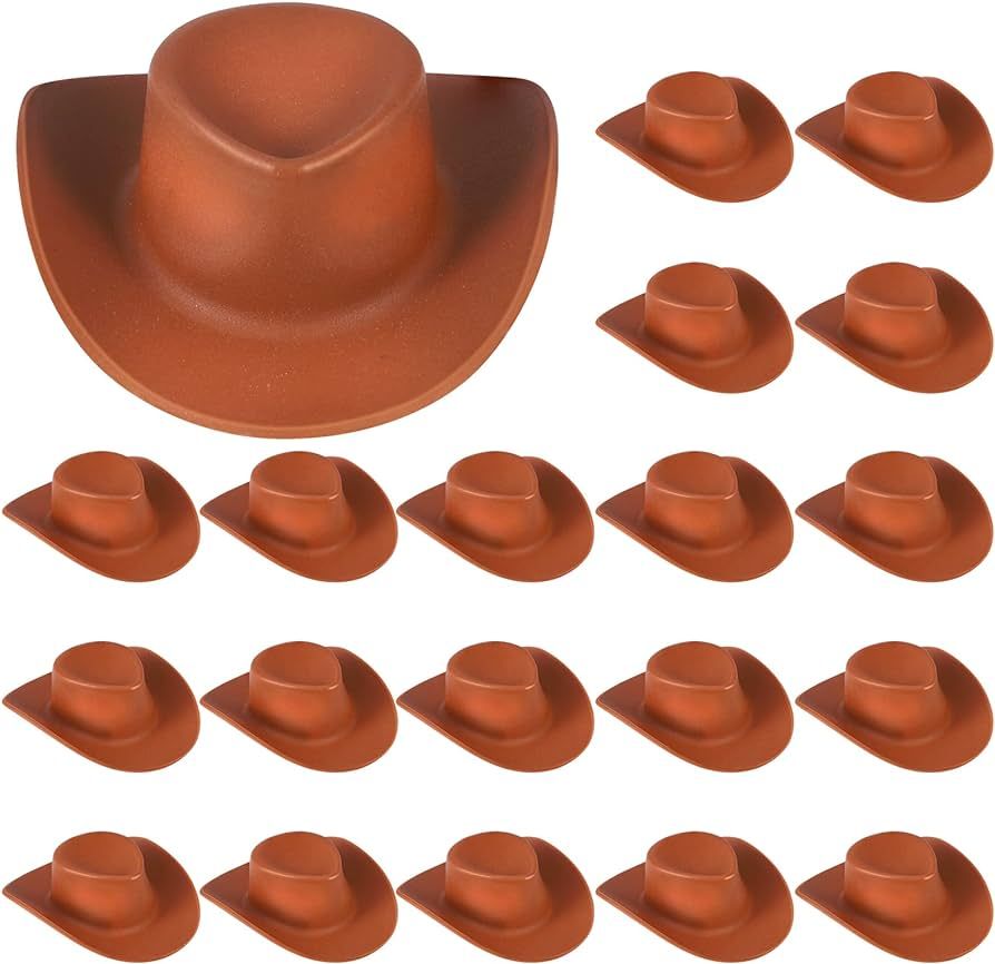 20 Pcs Plastic Mini Cowboy Hat for Crafts Miniature Western Cowgirl Hats Tiny Dress Hat for Dollh... | Amazon (US)
