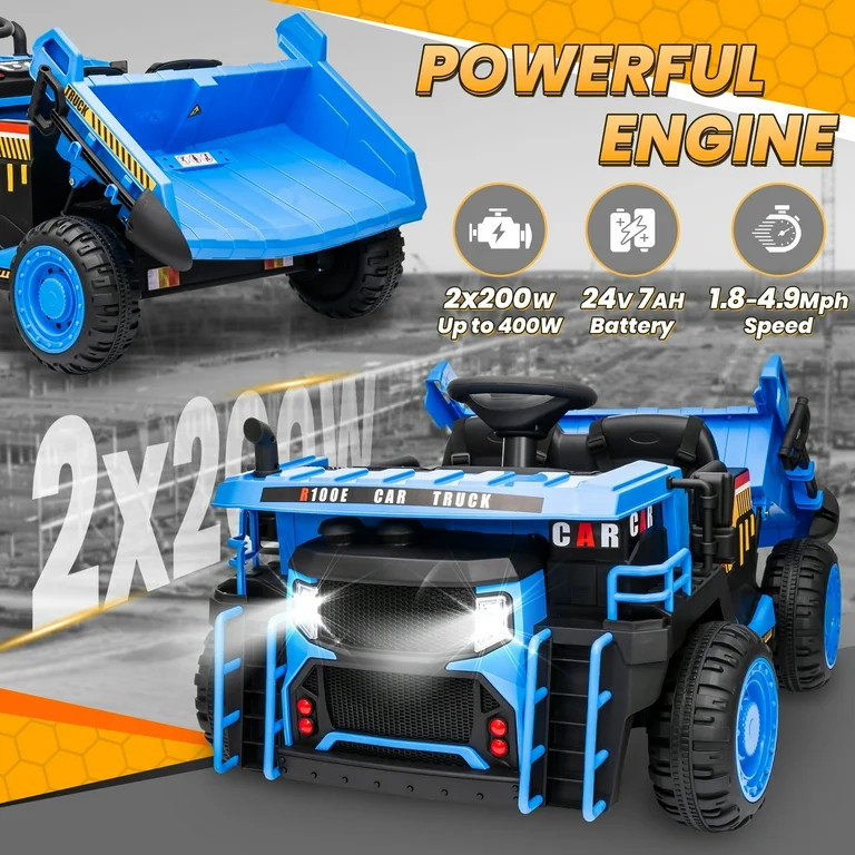 24 Volt Ride on Toys w/ Remote Control, 2*200W Strong Motor, Electric Powered Ride on Dump Truck ... | Walmart (US)