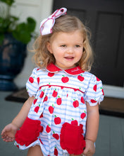 Apples and Stripes Knit Girls Bubble | Smockingbird Kids