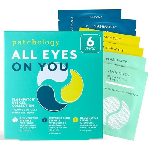 Patchology All Eyes On You Under Eye Mask - Retinol, Collagen & Green Tea Infused - Eye Gels for Dark Circles, Puffiness, & Wrinkles, Eye Patches for Night, Beauty Travel, Reduce Puffy Eyes (6 Pairs) | Amazon (US)