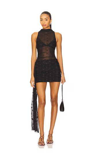 Karla Mini Dress in Black & Chocolate Spot | Revolve Clothing (Global)