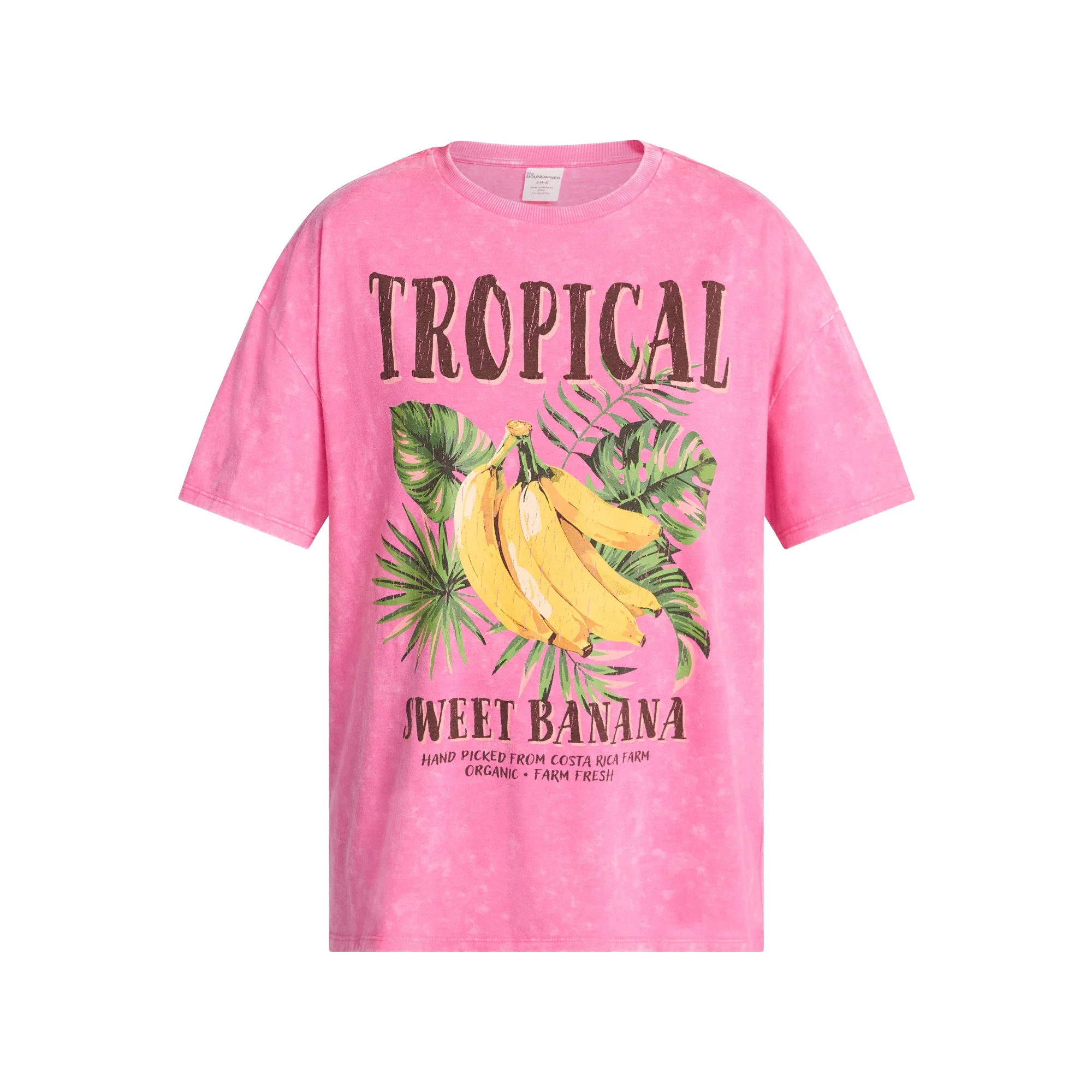 No Boundaries Graphic Oversized Boyfriend Tee, Women's XXS-XXL | Walmart (US)