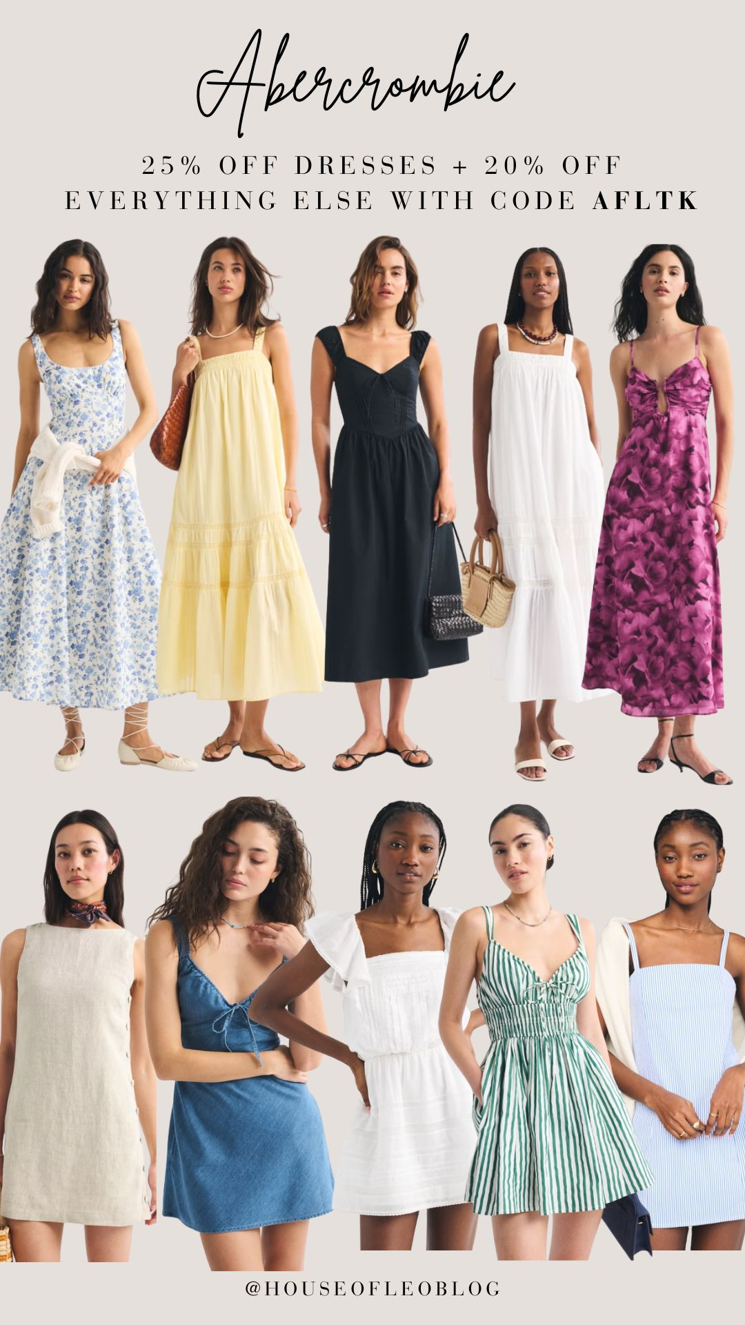 Abercrombie dresses are all 25% off + stackable code AFLTK gives you 20% off everything! 

 #LTKxAbercrombie #LTKSaleAlert