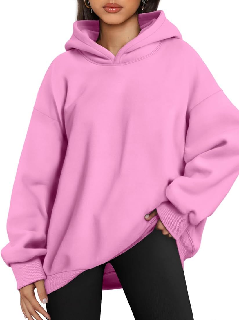 AUTOMET Womens Oversized Hoodies Fleece Sweatshirts Hooded Pullover 2024 Fashion Fall Clothes Tre... | Amazon (US)