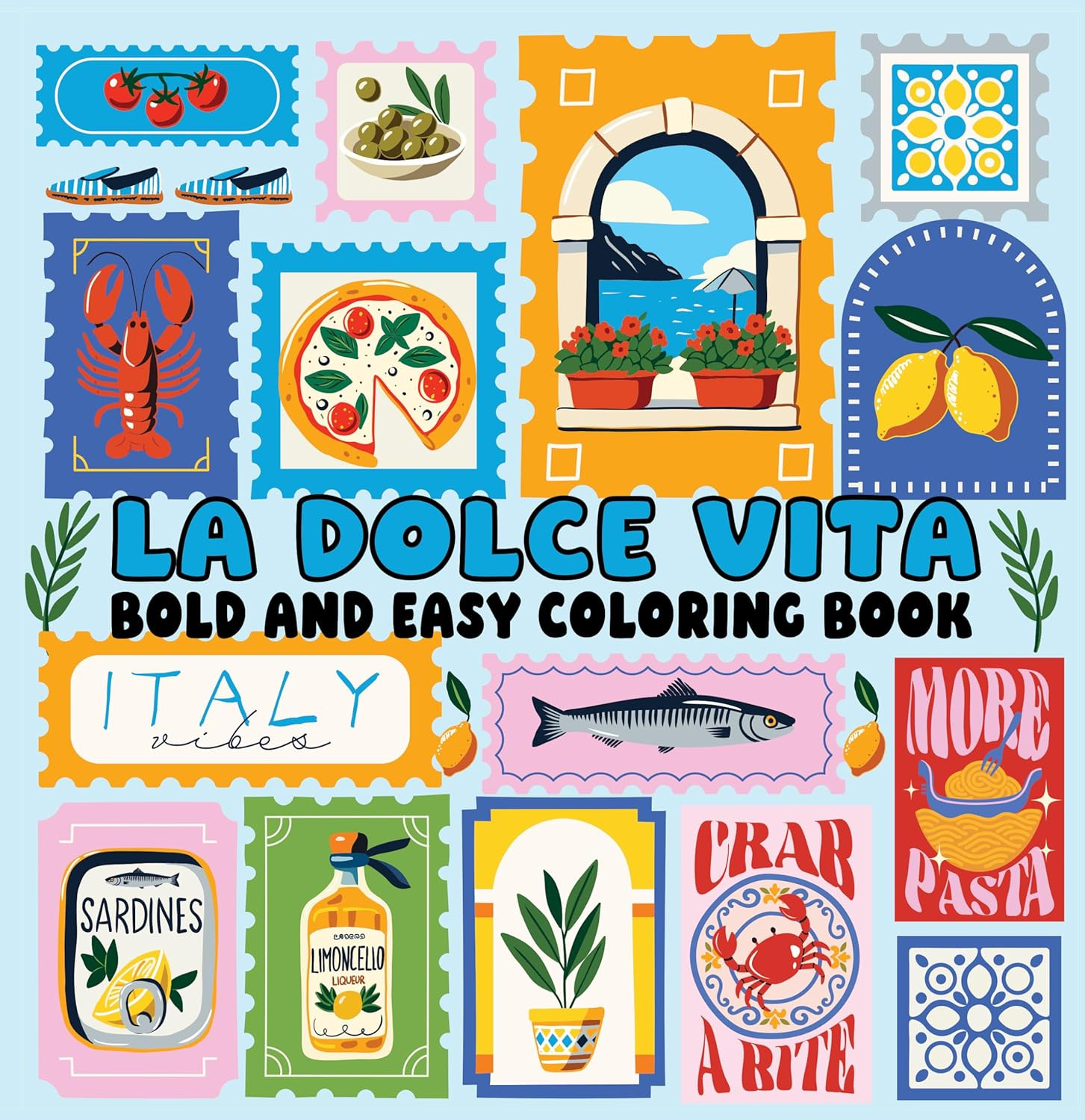 La Dolce Vita Bold and Easy Coloring Book (Paperback) — Italian-Inspired Scenes and Simple Larg... | Amazon (US)