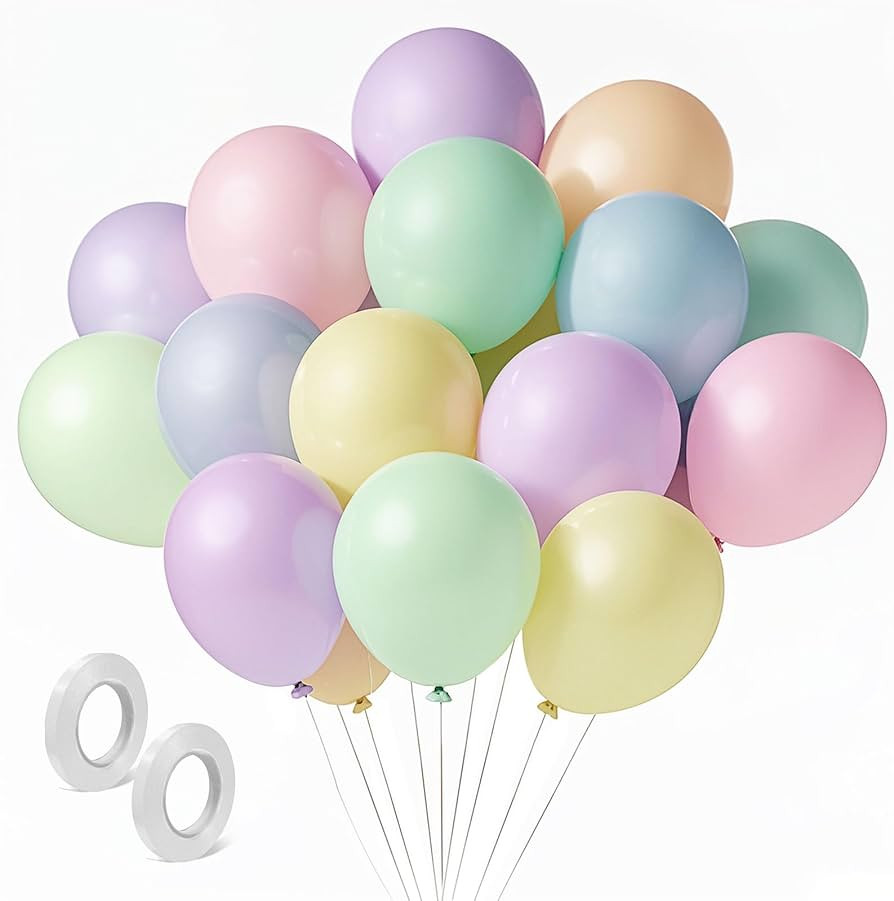 Pastel Balloons Latex Pastel Birthday Decorations 100 Pack 12 inch Round Helium Multicolor Macaro... | Amazon (US)