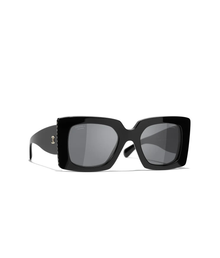 Sunglasses: Square Sunglasses, acetate & glass pearls — Fashion | CHANEL | Chanel, Inc. (US)