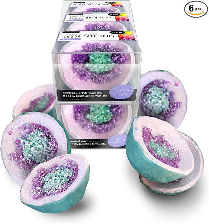 Hallu Tropical Beach Geode Bath Bomb, 85 g Each, Pack of 6 | Amazon (US)