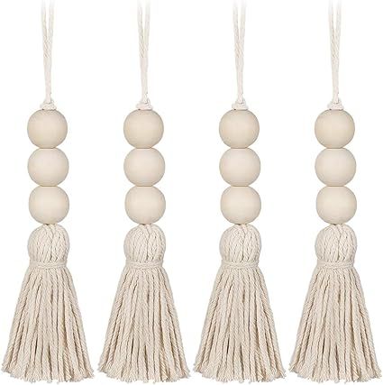 Vosarea Wood Bead Garlands,Farmhouse Beads Tassels, Rustic Country Decor Prayer Beads for Home Do... | Amazon (US)