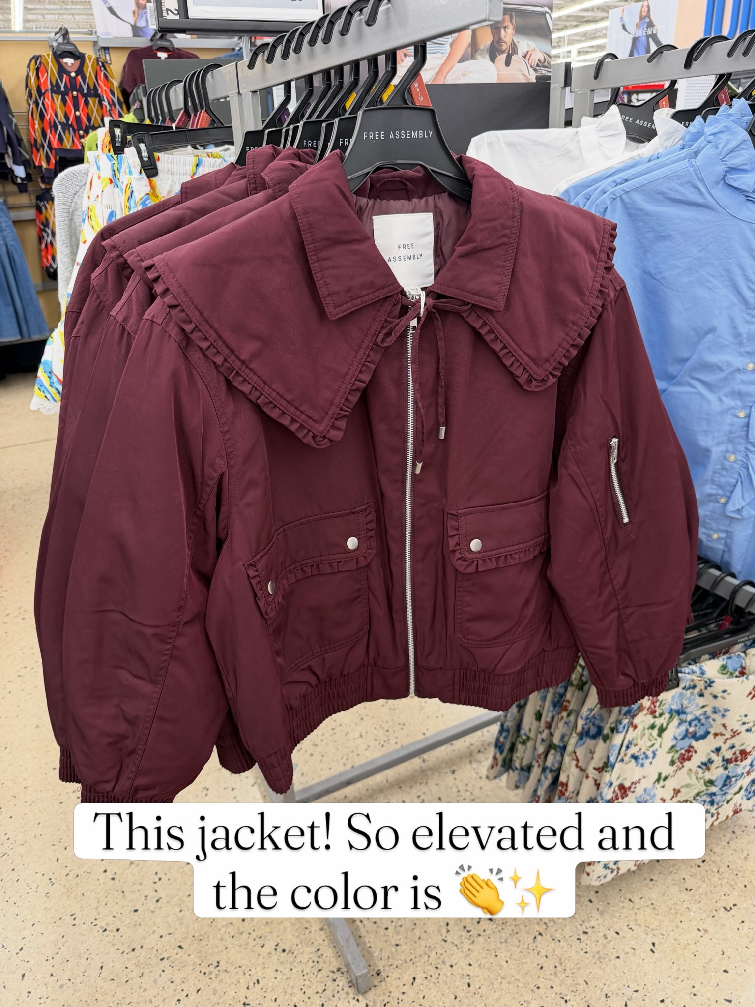 Walmart fall jacket, truly beautiful! Look at that collar detail #walmartfashion