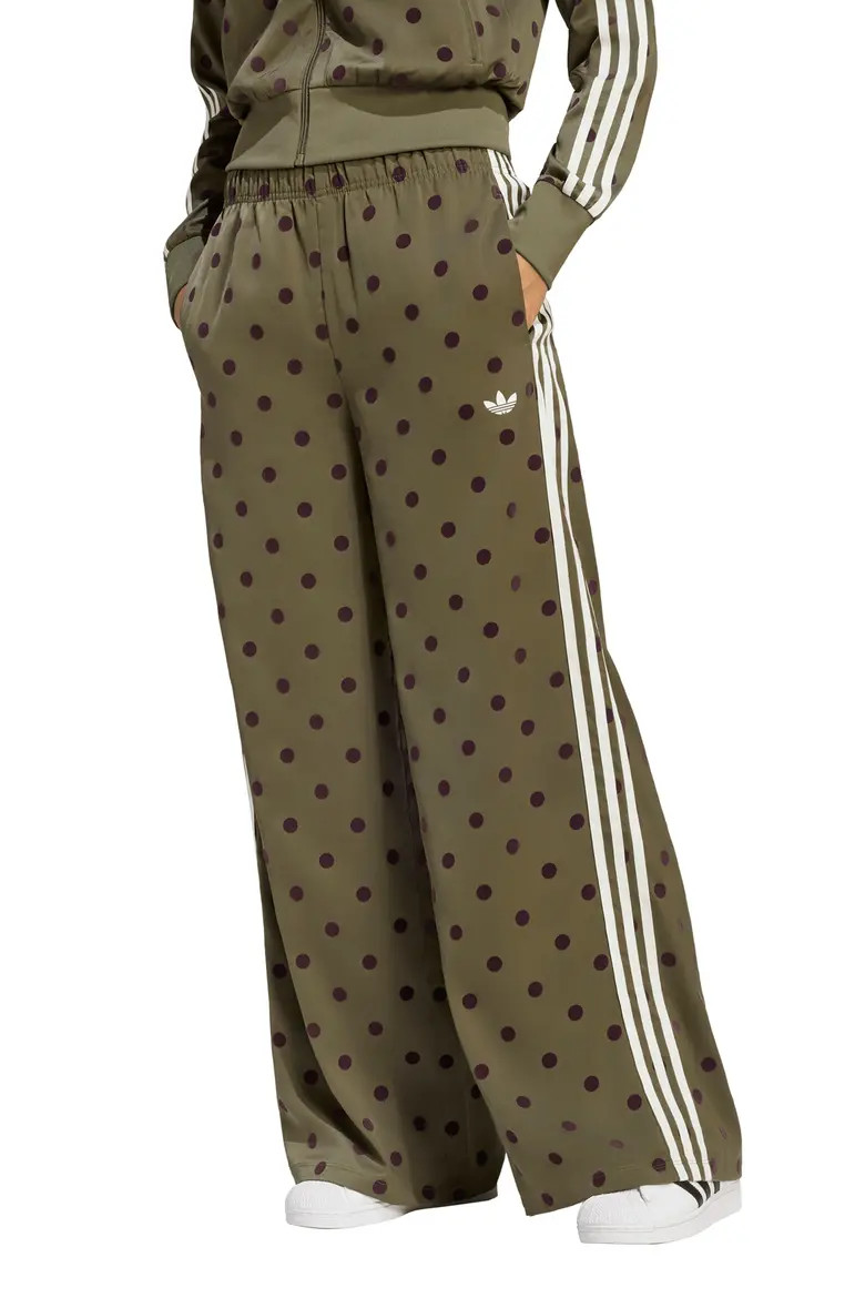 adidas Originals Firebird Polka Dot Wide Leg Track Pants in Black at Nordstrom, Size Small | Nordstrom