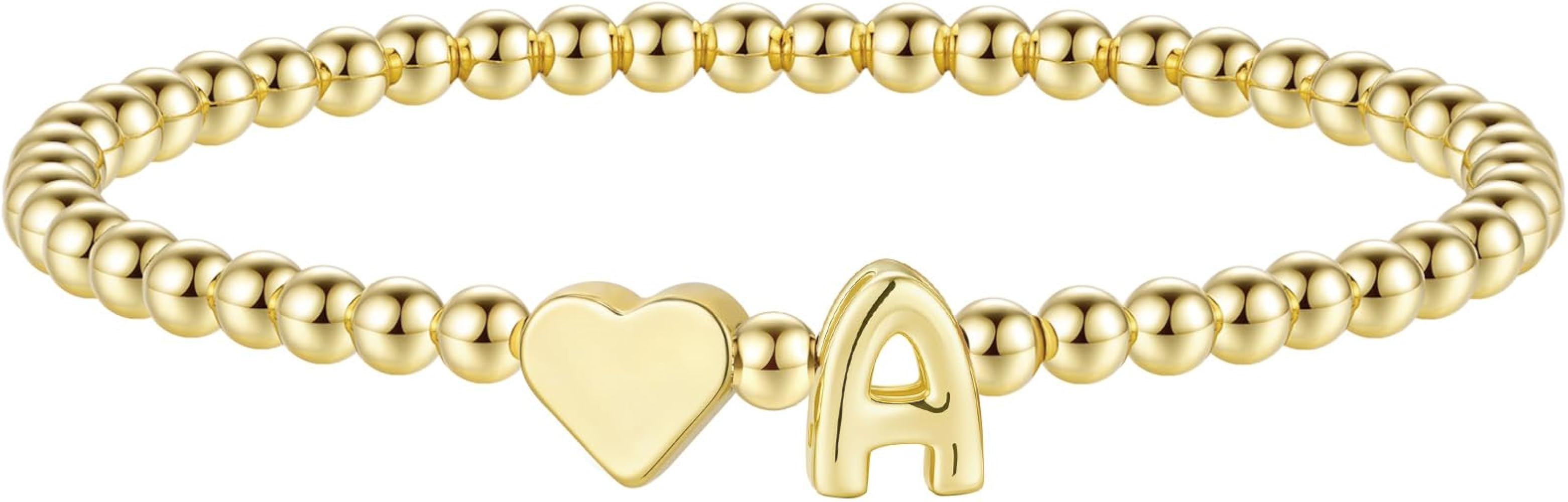 M MOOHAM Easter Gifts for Kids Girls - Heart Initial Bracelet for Women, Dainty 14K Gold Plated B... | Amazon (US)