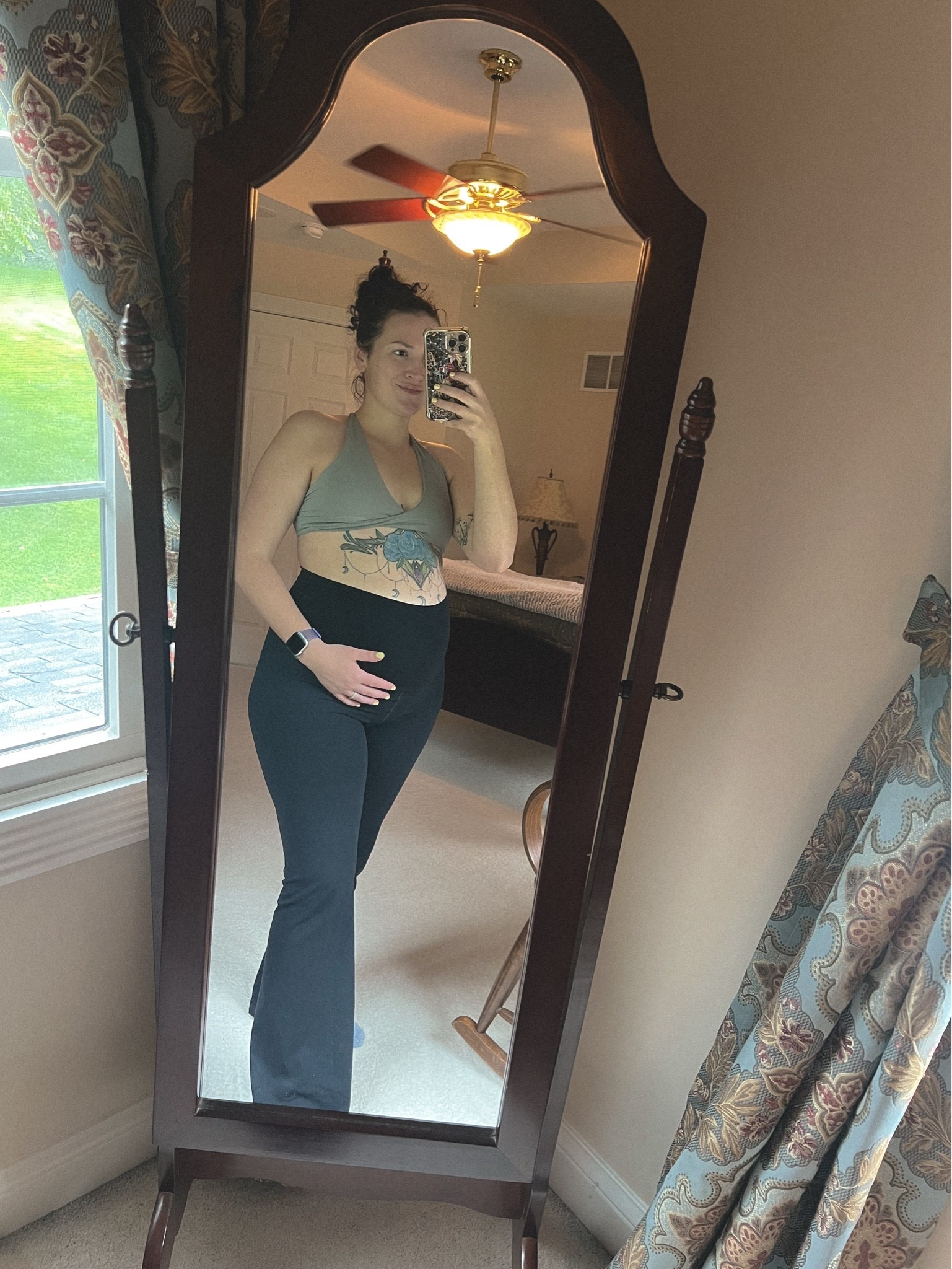 Did some pregnant lady workouts this morning.. 😅🤰🏻 Barely surviving lol 
Sports Bra: size small
Leggings: I’m wearing a large, but probably should of ordered a small 🫣
Neon Fish Shirt: I’m wearing a large 🐠

#LTKBump #LTKBaby #LTKfitnessgoals