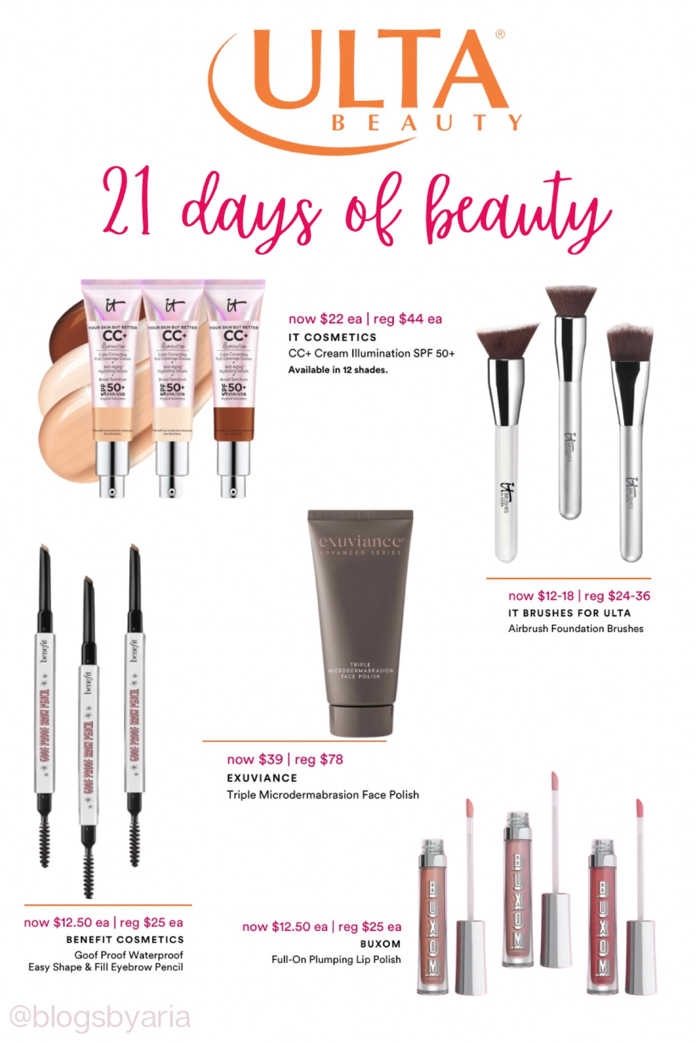 Ulta 21 days of beauty daily deals!! I love it cosmetics brushes especially at half off!! 

#LTKbeauty #LTKunder50 #LTKsalealert