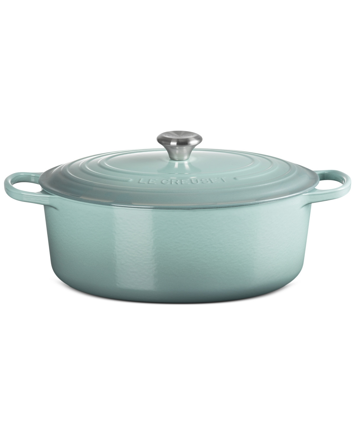 Le Creuset Signature Enameled Cast Iron 8-Qt, Oval Dutch Oven - Sea Salt | Macy's