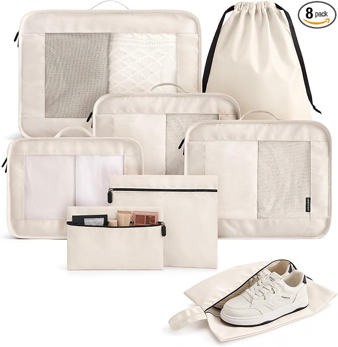 8 Set Packing Cubes for Travel, Durable Travel Essentials for Cruish Ship, Suitcase Organizer Pac... | Amazon (US)