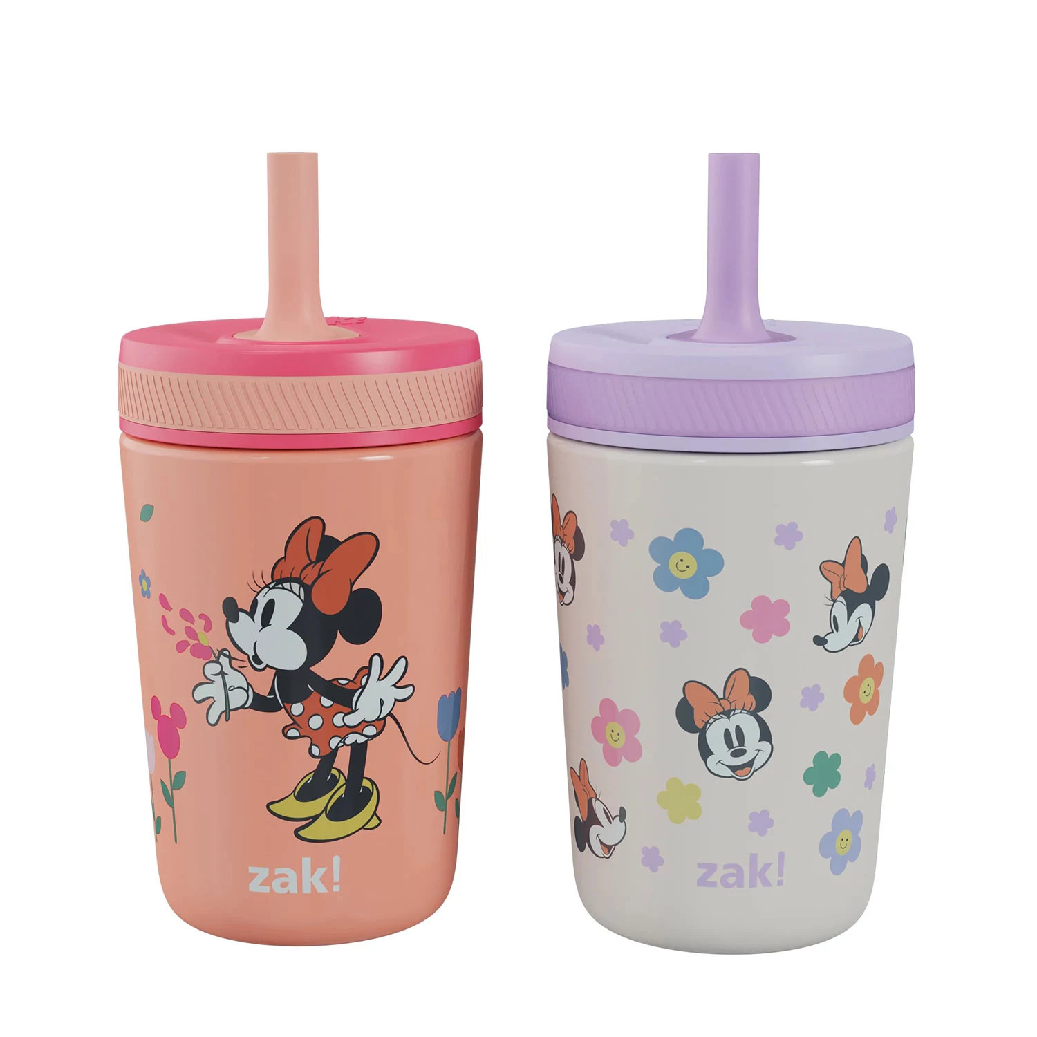 Zak Designs 12-oz. Stainless Steel Double-Wall Tumbler for Kids with Straw, 2-Piece Set,Minnie:- Minnie Mouse | Sam's Club