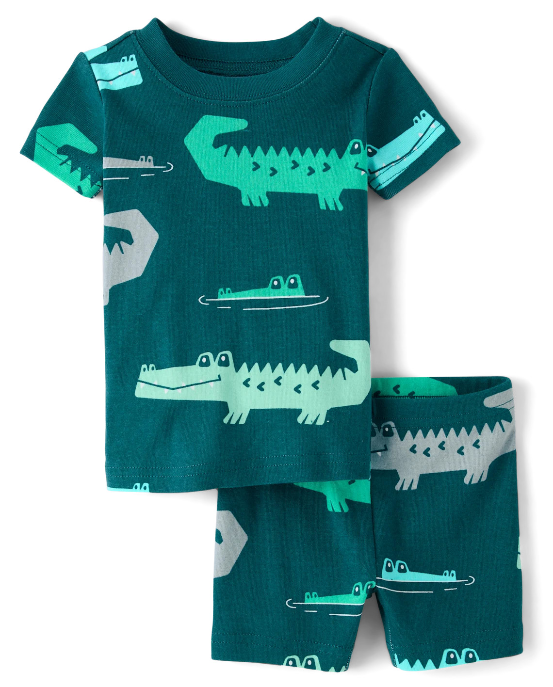 Baby And Toddler Boys Crocodile Snug Fit Cotton Pajamas - green | The Children's Place