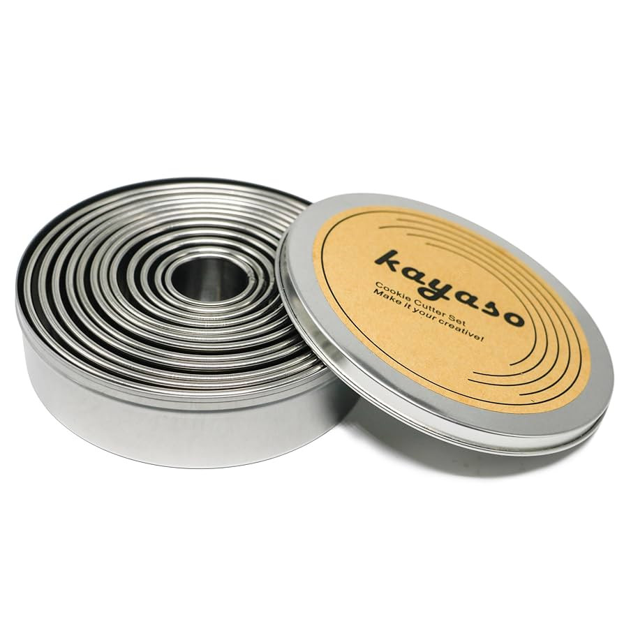 Round Cutters in Graduated Sizes, Stainless Steel, 12 Pc Set (Plain Edge) | Amazon (US)