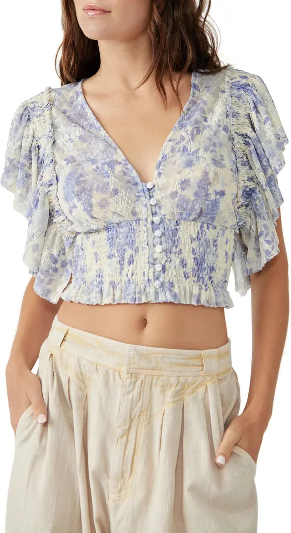 Free People Sugar Ruffle Sleeve Crop Top | Nordstrom | Nordstrom