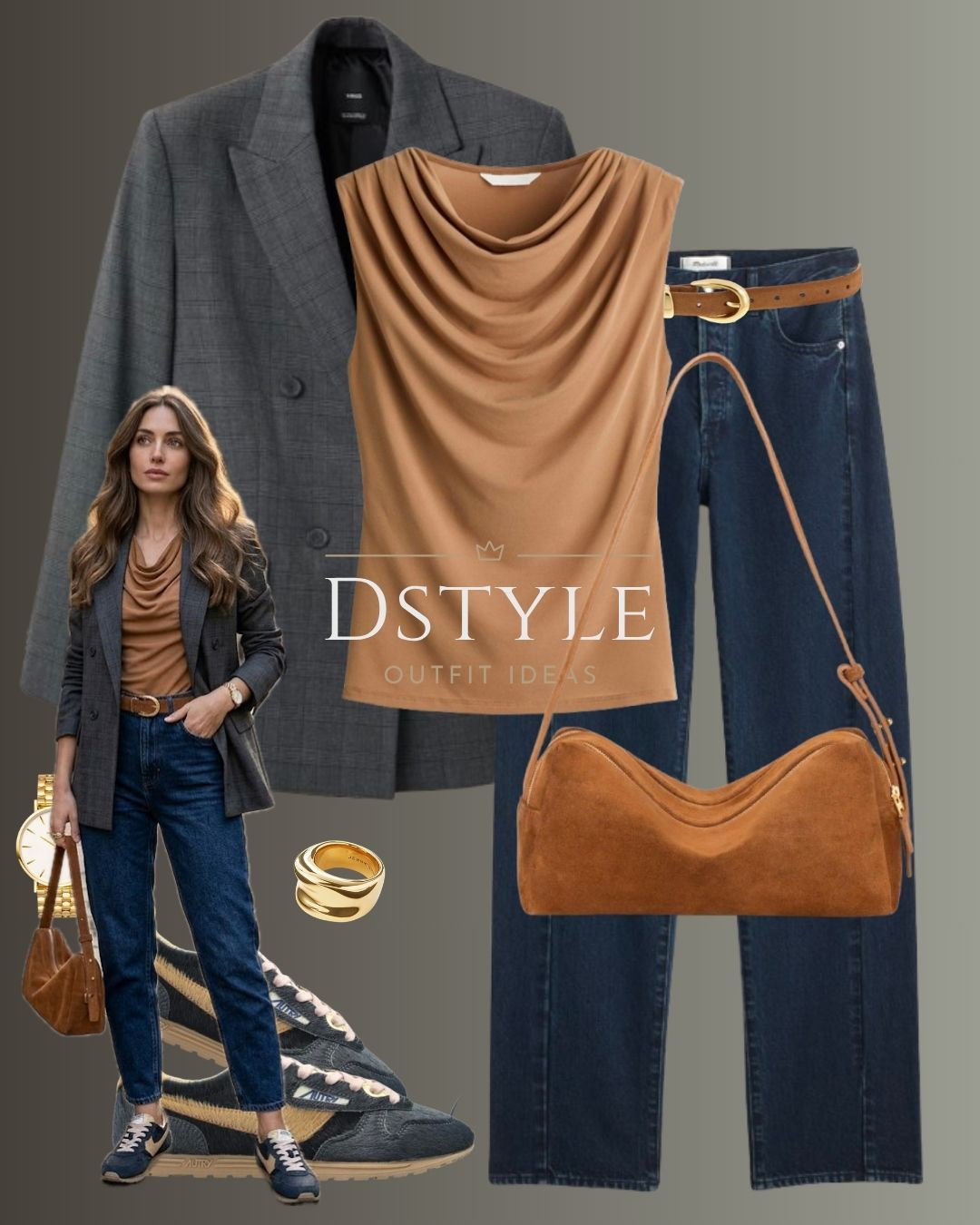 High-waist mom jeans paired with a cowl neck top and classic grey check blazer.
 

#LTKootd #LTKWorkwear