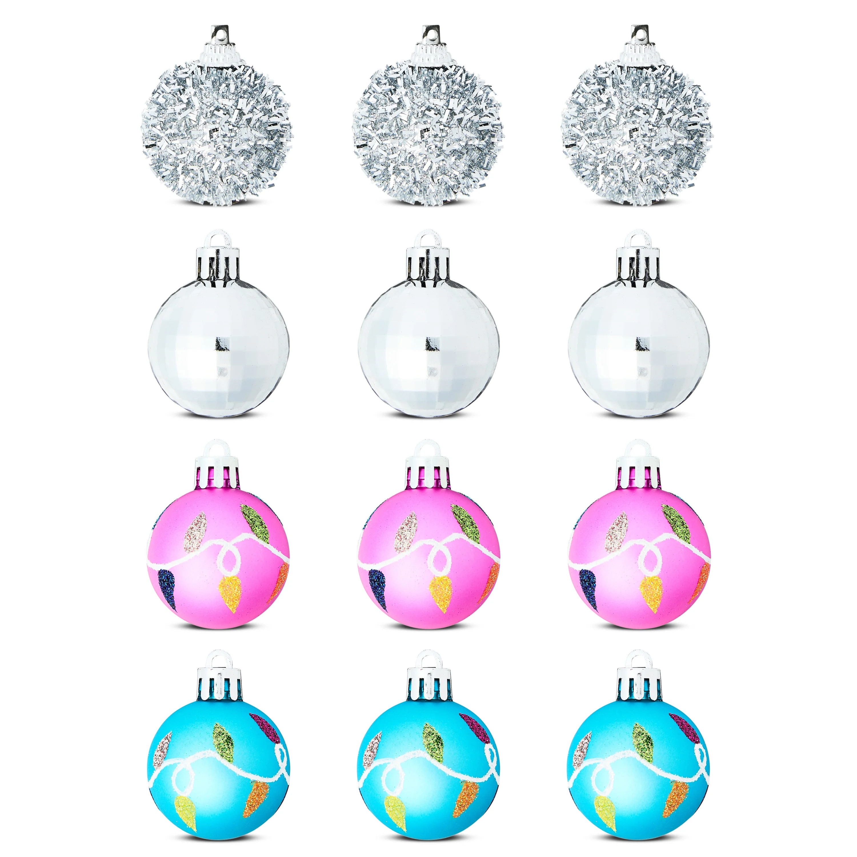 Merry and Bright Disco Ball Mini Christmas Ornaments, 12 Count, by Holiday Time | Walmart (US)