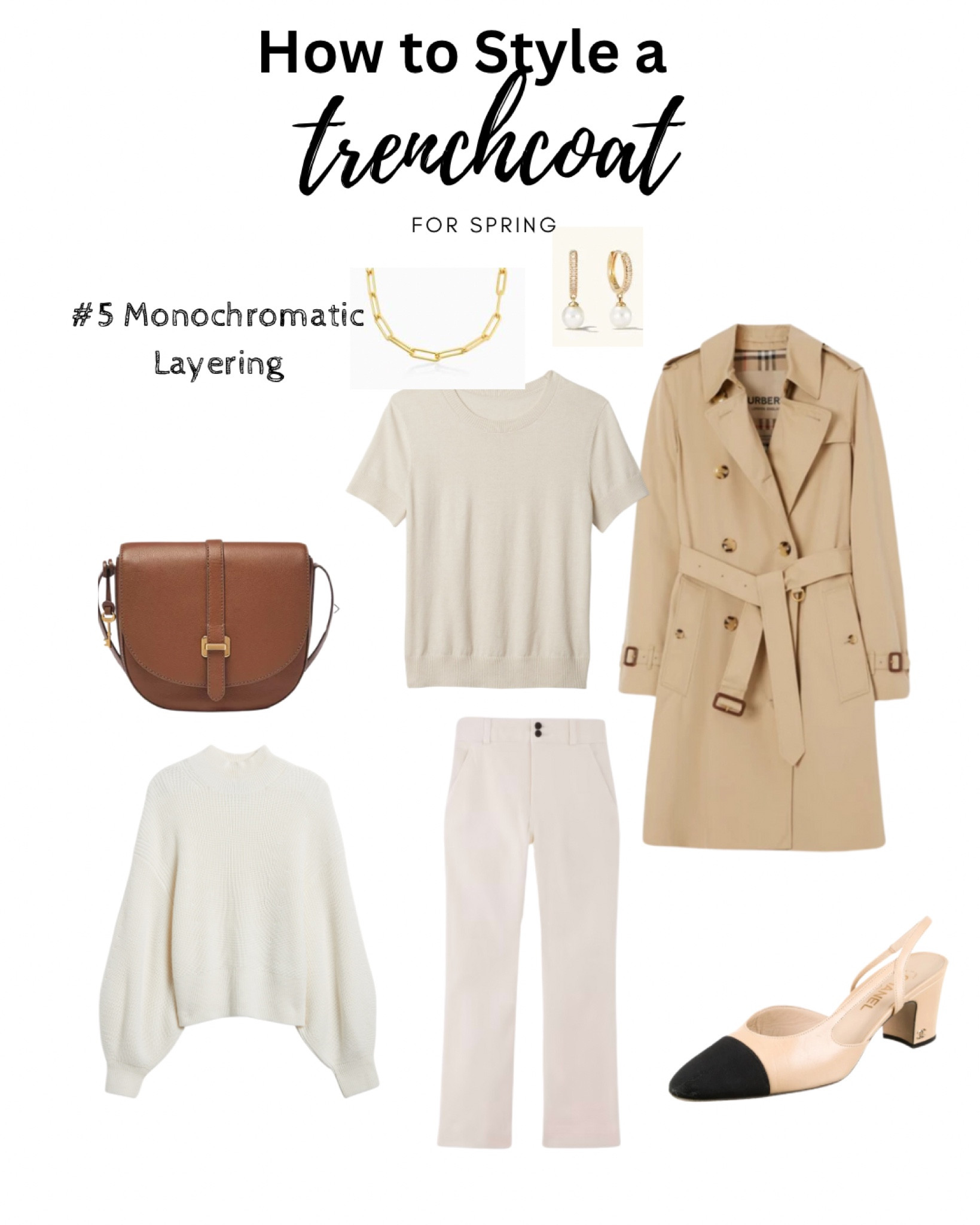 How to style a trench coat 
Monochromatic layering- throw the sweater tied over your shoulders for a chic and classic look. 

#LTKSeasonal #LTKmidsize #LTKover40