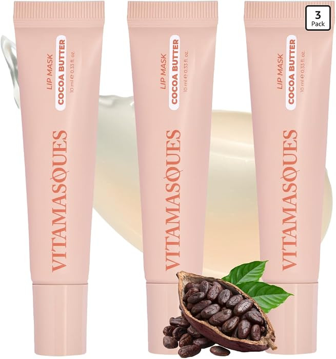 Vitamasques Lip Mask - Hydrating Cocoa Butter Lip Balm Moisturizer with Vitamins & Natural Oil Hy... | Amazon (US)