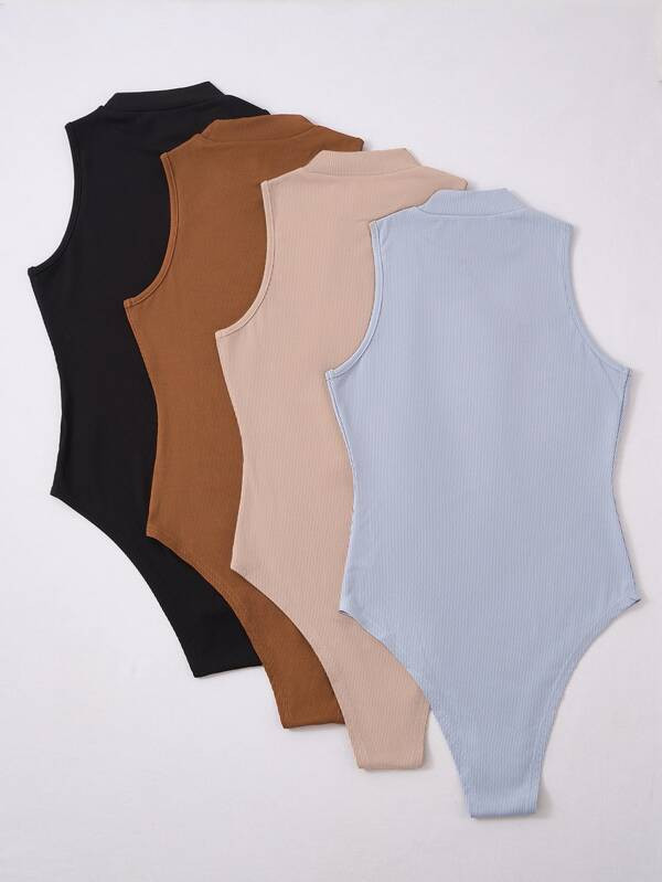 4pack Mock Neck Rib-knit Bodysuit
   
      SKU: swbodysui23210602581
          (1000+ Reviews)  ... | SHEIN