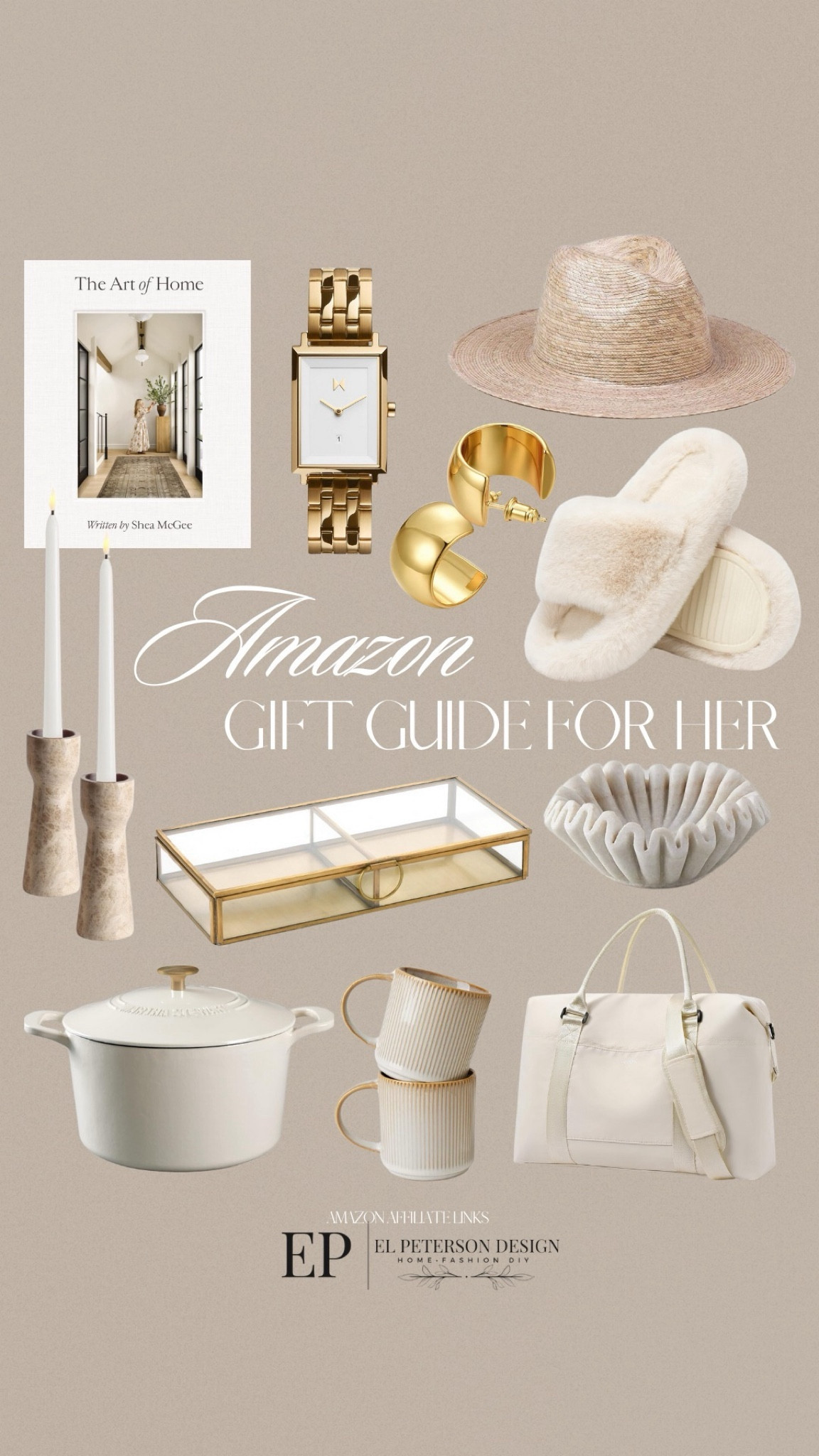 Amazon holiday gift guide for her
Coffee table book
Slippers
Earrings
Watch
Straw hat
Dutch oven
Tote bag
Glass box
Candle holder
Fluted bowl
Mug


#LTKStyleTip #LTKHome #LTKGiftGuide