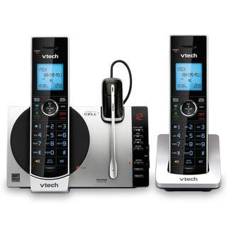 2-Handset and 1-Cordless Headset Expandable Cordless Phone with Connect to Cell and Answering System | The Home Depot