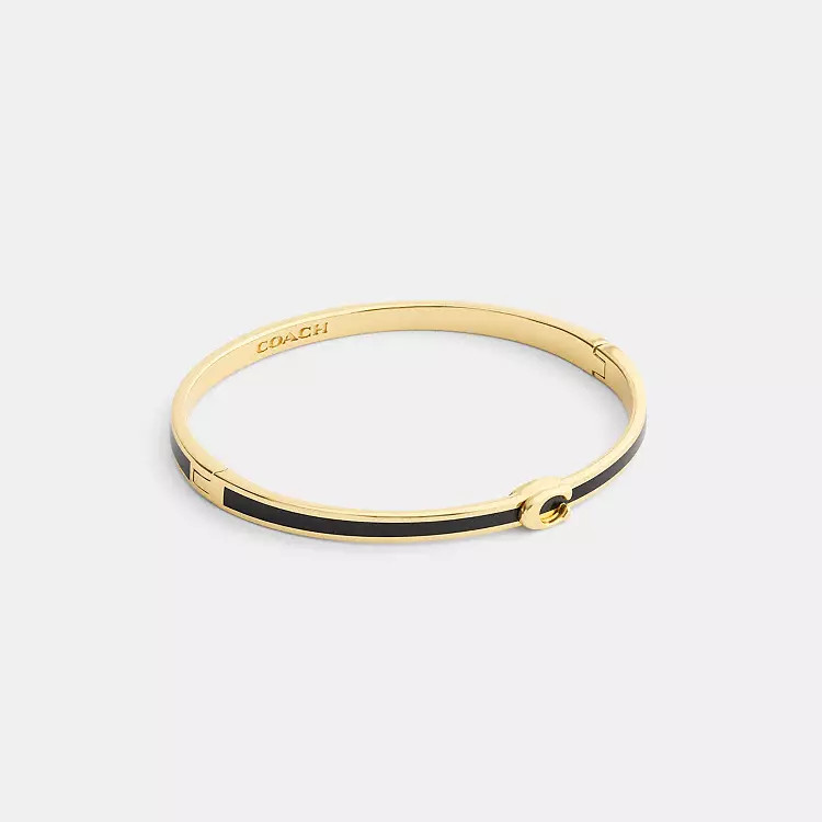 Thin Enamel Signature Hinged Bangle | Coach (US)
