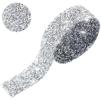 Self Adhesive Rhinestone Strips Diamond Bling Crystal Rhinestone Ribbon Sticker, Bling Wrap Roll DIY | Amazon (US)