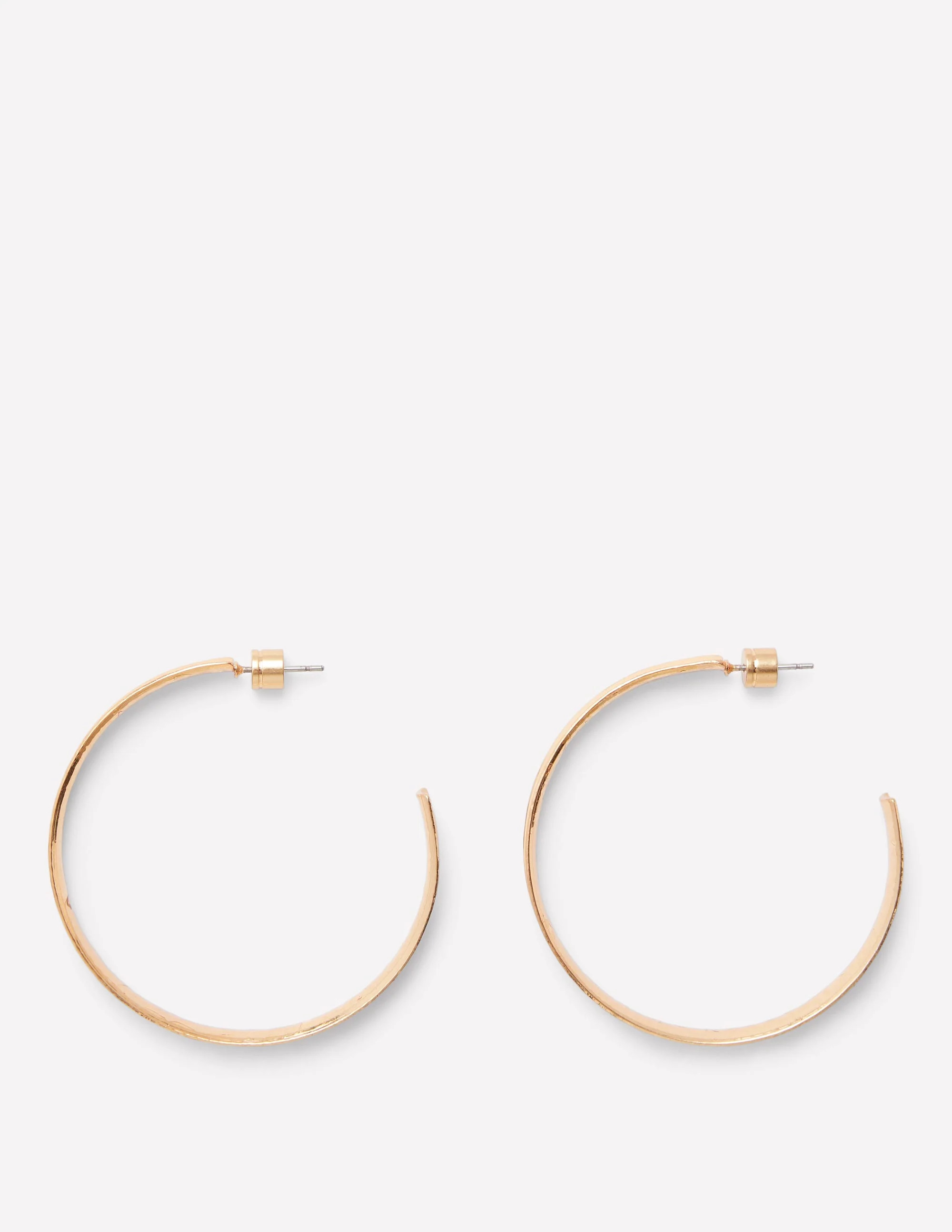 Large Hammered Hoop Earrings-Gold | Boden UK