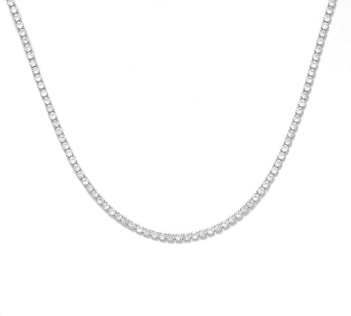Tennis Necklaces for Women Dainty 14K Gold Plated Diamond Tennis Choker Necklace Sparkly Rhinesto... | Amazon (US)