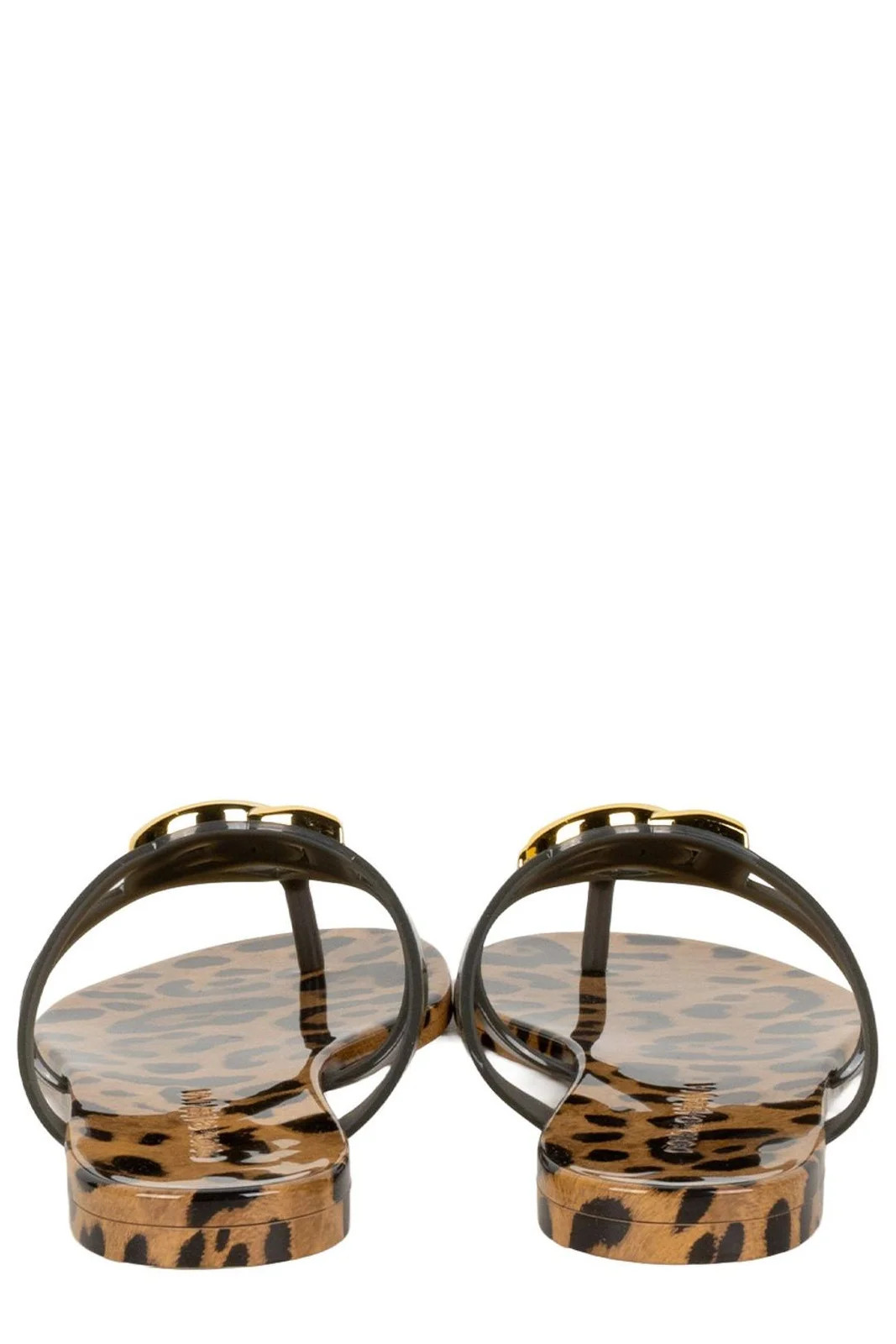 Dolce & Gabbana Logo Plaque Leopard-Printed Flip-Flops | Cettire Global
